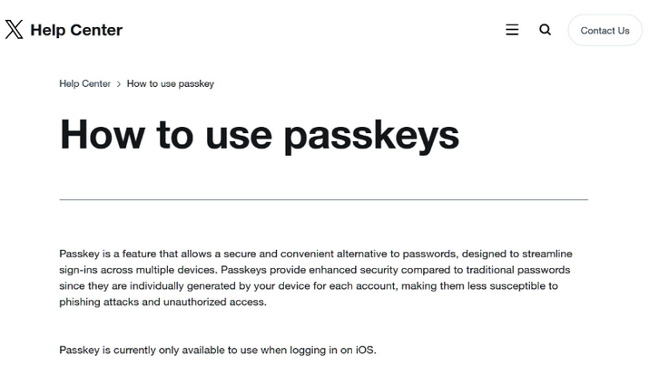 翼城苹果维修店铺分享iOS用户如何通过通行密钥(Passkey)登录 