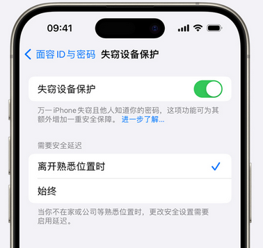 翼城苹果手机维修分享iOS17'失窃设备保护'功能是什么？ 